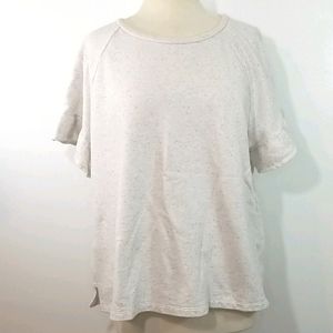 Old Navy Ruffle Short Sleeve Speckled Knit Top XLarge